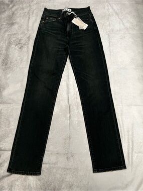 DAZE Smarty Pants Straight Leg Jeans in dark blue grey